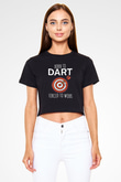 Dalgıçlık - Mountaineering Baskılı Crop Top Siyah Kadın Tişört - Tshirt