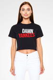 Damn Yankees Siyah Crop Top Tişört