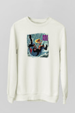 Danger Danger Baskılı Unisex Beyaz Sweatshirt
