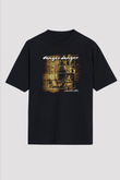 Danger Danger Baskılı Unisex Siyah Oversize Tişört