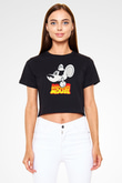 Danger Mouse Siyah   Crop Top Tişört