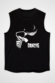 Danzig Baskılı Unisex Siyah Kolsuz Tişört