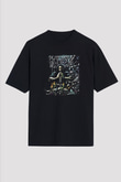 Danzig Baskılı Unisex Siyah Oversize Tişört
