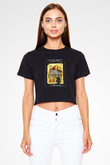 Dark Crystal Siyah Crop Top Tişört