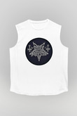 Dark Funeral Baskılı Beyaz Unisex Kolsuz Tişört - Tshirt