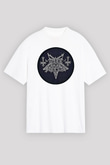 Dark Funeral Baskılı Beyaz Unisex Oversize Tişört - Tshirt