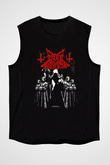 Dark Funeral Baskılı Unisex Siyah Kolsuz Tişört - Tshirt