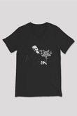 Dark Funeral Baskılı Unisex Siyah V Yaka Tişört - Tshirt