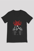 Dark Funeral Baskılı Unisex Siyah V Yaka Tişört - Tshirt