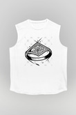 Dark Souls Baskılı Beyaz Unisex Kolsuz Tişört - Tshirt