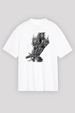 Dark Souls Baskılı Beyaz Unisex Oversize Tişört - Tshirt