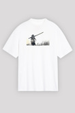 Dark Souls Baskılı Beyaz Unisex Oversize Tişört - Tshirt