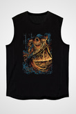 Dark Souls Baskılı Unisex Siyah Kolsuz Tişört - Tshirt