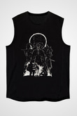 Dark Souls Baskılı Unisex Siyah Kolsuz Tişört - Tshirt