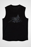 Dark Souls Baskılı Unisex Siyah Kolsuz Tişört - Tshirt