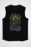 Dark Souls Baskılı Unisex Siyah Kolsuz Tişört - Tshirt