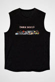 Dark Souls Baskılı Unisex Siyah Kolsuz Tişört - Tshirt