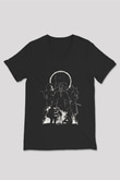 Dark Souls Baskılı Unisex Siyah V Yaka Tişört - Tshirt