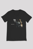 Dark Souls Baskılı Unisex Siyah V Yaka Tişört - Tshirt