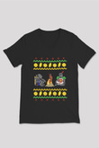 Dark Souls Baskılı Unisex Siyah V Yaka Tişört - Tshirt
