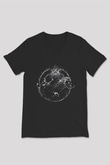 Dark Souls Baskılı Unisex Siyah V Yaka Tişört - Tshirt