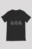 Dark Souls Baskılı Unisex Siyah V Yaka Tişört - Tshirt