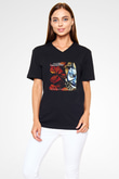 Dark Tranquillity Baskılı Unisex Siyah V Yaka Tişört