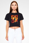 Darksiders Siyah  Crop Top Tişört