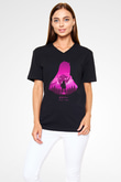 Darling İn The Franxx Baskılı Unisex Siyah V Yaka Tişört - Tshirt