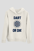 Dart Baskılı Unisex Ekru Hoodie