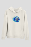 Dart Baskılı Unisex Ekru Hoodie