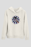 Dart Baskılı Unisex Ekru Hoodie