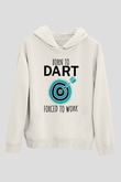 Dart Baskılı Unisex Ekru Hoodie