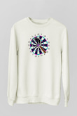 Dart Baskılı Unisex Ekru Sweatshirt
