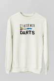 Dart Baskılı Unisex Ekru Sweatshirt