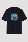Datsik Baskılı Unisex Oversize Siyah Tişört