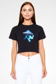 Datsik Siyah  Crop Top Tişört