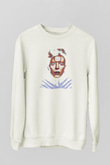 David Bowie Baskılı Beyaz Unisex Sweatshirt