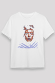 David Bowie Baskılı Unisex Beyaz Tişört - Tshirt