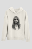 David Gilmour Baskılı Beyaz Unisex Kapüşonlu Sweatshirt