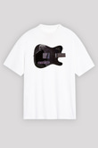 David Gilmour Baskılı Beyaz Unisex Oversize Tişört - Tshirt