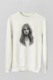 David Gilmour Baskılı Beyaz Unisex Sweatshirt