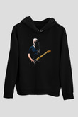 David Gilmour Baskılı Unisex Siyah Kapüşonlu Sweatshirt