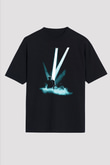 David Gilmour Baskılı Unisex Siyah Oversize Tişört - Tshirt