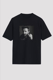 David Guetta Baskılı Unisex Oversize Siyah Tişört