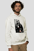 David Guetta Beyaz Unisex Kapüşonlu Sweatshirt