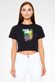 David Guetta Siyah  Crop Top Tişört