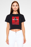 David Guetta Siyah  Crop Top Tişört