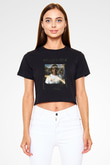 David Guetta Siyah  Crop Top Tişört