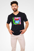 David Guetta Siyah Unisex V Yaka Tişört